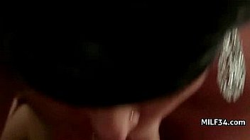 Horny big tit milf gives a hot blowjob