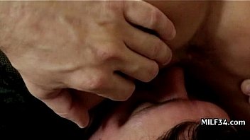 Horny big tit milf gives a hot blowjob