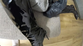 Preview milfycalla deep blow job and cum play while wearing hooded jacket and shiny boots 207