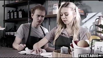 Young Couple Having Sex In The Cafe Alex Jett & Lily Larimar thumbnail