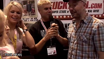 Charlie lynn rides bryan braxton's hard cock at the avn show