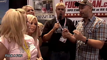 Charlie lynn rides bryan braxton's hard cock at the avn show