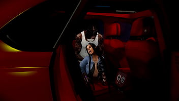 Black girl take back shots in car