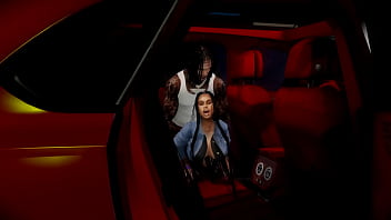 Black girl take back shots in car