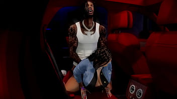 Black girl take back shots in car