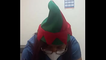 Delicious nurse is hot she touches her buttocks and tits while she is alone in the hospital waiting room