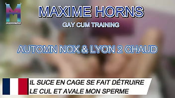 Locked in a cage sucking moaning and getting drilled hard with d6arche and lyon2chaud pure chemistry and no h