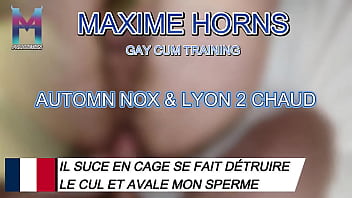 Locked in a cage sucking moaning and getting drilled hard with d6arche and lyon2chaud pure chemistry and no h