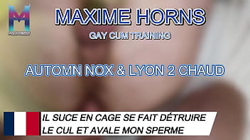 Locked in a cage sucking moaning and getting drilled hard with d6arche and lyon2chaud pure chemistry and no h