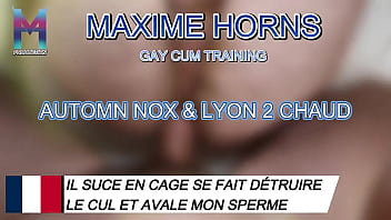 Locked in a cage sucking moaning and getting drilled hard with d6arche and lyon2chaud pure chemistry and no h