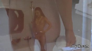 Lovely girl gives head in pov and gets narrow shagged