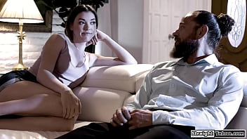 Brunette anny aurora keeps teasing her stepuncle the guy gives in lets his stepniece suck his big cock before licking and fucking her hairy pussy