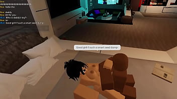Slut with glasses getting railed on a roblox condo