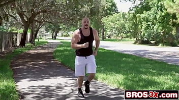 Latina jogger takes more than a dildo from behind her door