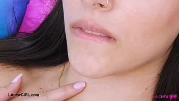 Elegant brunette model naked close up