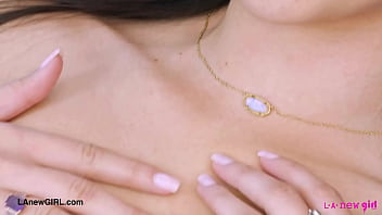 Elegant brunette model naked close up