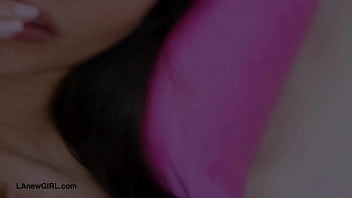 Elegant brunette model naked close up