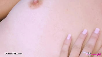 Elegant brunette model naked close up