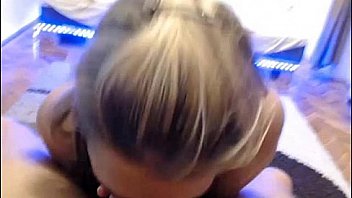 Sexy Blonde Babe Gives Sloppy Deepthroat thumbnail