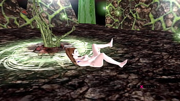 A cute girl laying on the floor and rubbing and fingering her pussy 3d cartoon animation