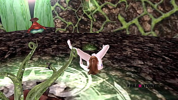 A cute girl laying on the floor and rubbing and fingering her pussy 3d cartoon animation