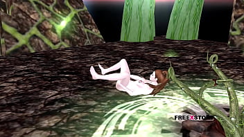 A cute girl laying on the floor and rubbing and fingering her pussy 3d cartoon animation