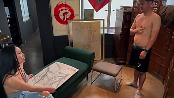 Painter has sex with her model during an artistic session