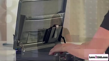 Undercover Agent Takes The Physical Appearance Of An Assistant And Her Boss Asks Her To Massage Her Big Titsshe Licks The Milfs Pussy And Gets Rimmed thumbnail