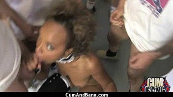 Amateur ebony interracial group sex with facial 2