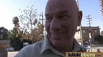 Ebony gets group cumshots 19