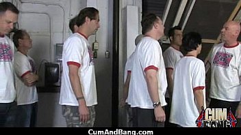 Ebony slut blows a group of horny dudes 5