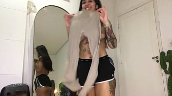 Sexy girl in long video changing clothes masturbating and even doing some yoga hairy armpits sexy