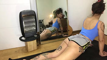 Sexy girl in long video changing clothes masturbating and even doing some yoga hairy armpits sexy