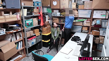 Suspect's open arms welcome the officer's punishment as she submits to his will liftersex