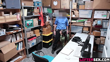 Suspect's open arms welcome the officer's punishment as she submits to his will liftersex