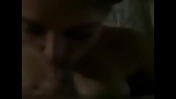 Hubby massaging my boobs while i deep throat his cock