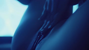 Blue mood slow motion squirting closeup