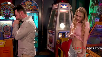 Pervert fucks teen step daughter at the arcade