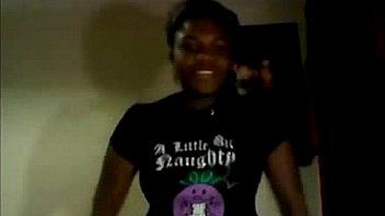 Lovely busty ebony strip & masturbate