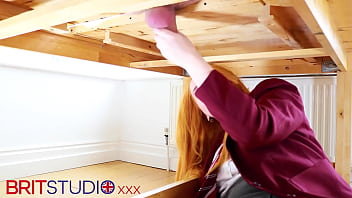 Victoria greene sucks cock and gets her uniform drenched in cum at the milking table