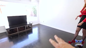 Ginger lauren phillips rides & blows his cock she also fucks herself