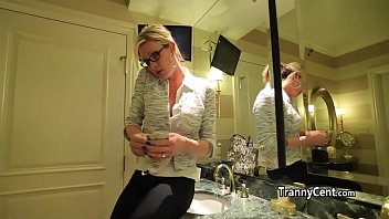 Dude fucks dirty shemale mouth