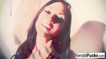 Brunette babe loves herself