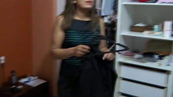 Beautiful stepmother dresses to go fuck comes back and undresses still aroused