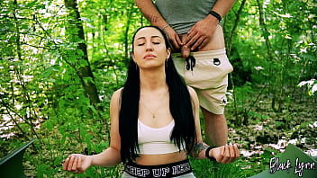 Freeuse jerking on ponytail brunette during her meditation huge free use facial