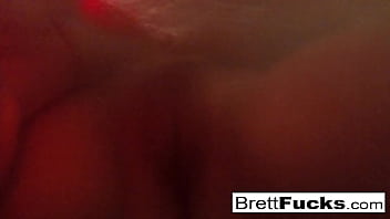 Hot blonde gets we and masturbates