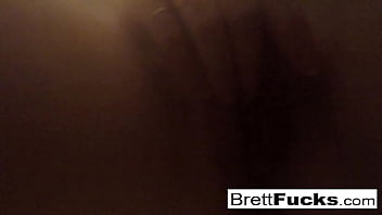 Hot blonde gets we and masturbates