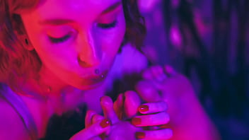 Sub girl with big feet locked to spreader bar for the pleasure of her goddess