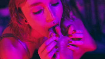 Sub girl with big feet locked to spreader bar for the pleasure of her goddess