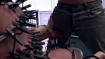 Muscular Stud Tormented With Clothespins And Icy Hot On His Balls thumbnail